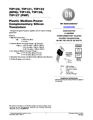 TIP120 Datasheet PDF ON Semiconductor