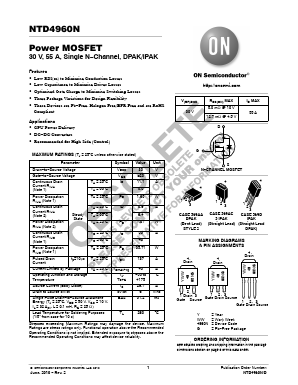 NTD4960N Datasheet PDF ON Semiconductor