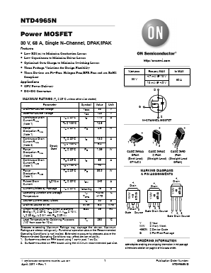 NTD4965N-35G Datasheet PDF ON Semiconductor