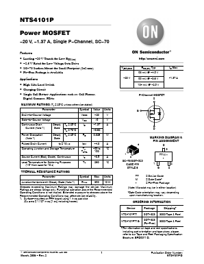 NTS4101PT1G Datasheet PDF ON Semiconductor