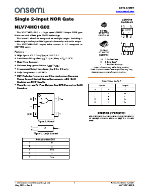 NLV74HC1G02 Datasheet PDF ON Semiconductor