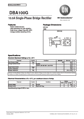 DBA100G Datasheet PDF ON Semiconductor