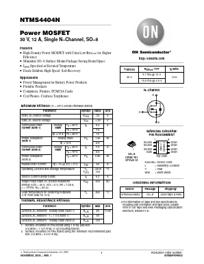 NTMS4404NR2 Datasheet PDF ON Semiconductor