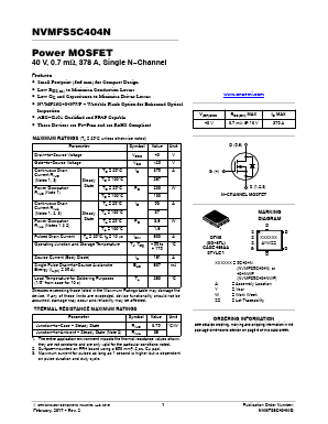 NVMFS5C404N Datasheet PDF ON Semiconductor