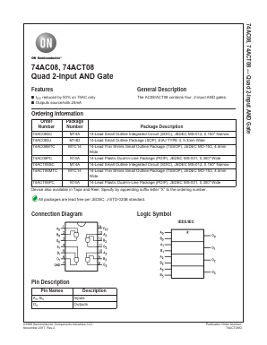 74ACT08SC Datasheet PDF ON Semiconductor