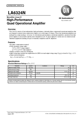 LA6324N Datasheet PDF ON Semiconductor