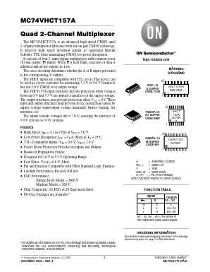 MC74VHCT157ADG Datasheet PDF ON Semiconductor