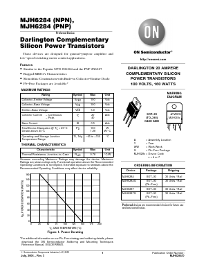MJH6284G Datasheet PDF ON Semiconductor