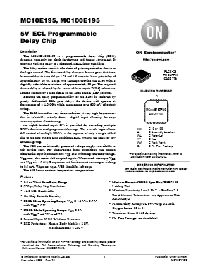 MC10E195FN Datasheet PDF ON Semiconductor