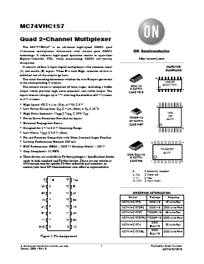 MC74VHC157D Datasheet PDF ON Semiconductor