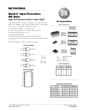MC74HC86AFR1 Datasheet PDF ON Semiconductor