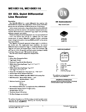 MC100E116FN Datasheet PDF ON Semiconductor