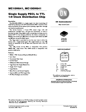 MC100H641FNR2 Datasheet PDF ON Semiconductor