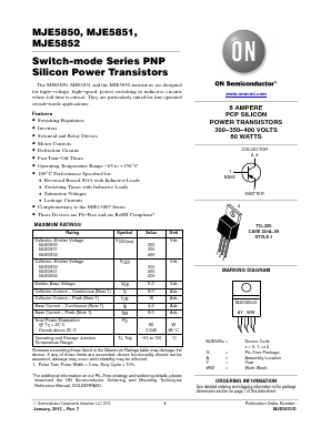 MJE5851 Datasheet PDF ON Semiconductor