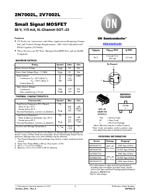 2N7002L Datasheet PDF ON Semiconductor