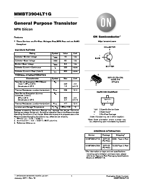 MMBT3904LT1G Datasheet PDF ON Semiconductor