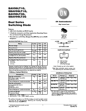 BAV99LT1G Datasheet PDF ON Semiconductor