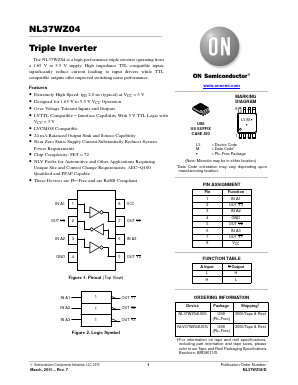 NL37WZ04 Datasheet PDF ON Semiconductor