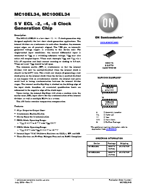 MC10EL34DG Datasheet PDF ON Semiconductor