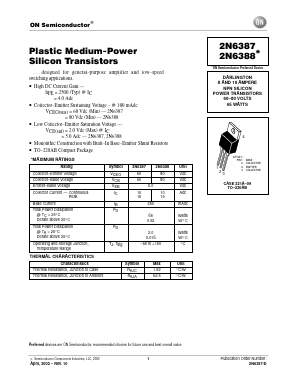 2N6387 Datasheet PDF ON Semiconductor