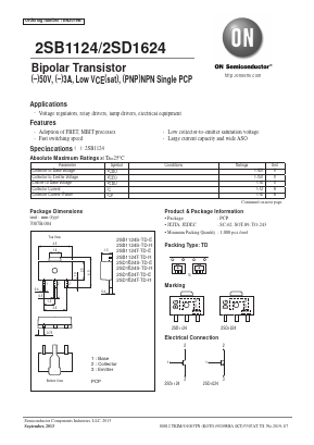 2SD1624 Datasheet PDF ON Semiconductor