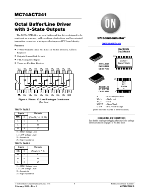 MC74ACT241DWR2G Datasheet PDF ON Semiconductor