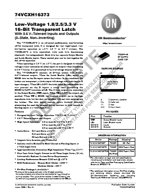 74VCXH16373DT Datasheet PDF ON Semiconductor