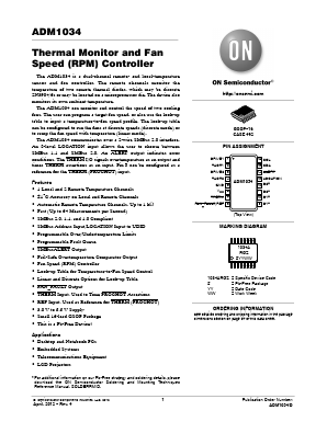 ADM1034 Datasheet PDF ON Semiconductor