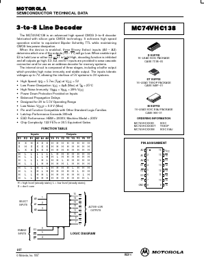 MC74VHC138DTEL Datasheet PDF ON Semiconductor