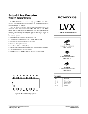 MC74LVX138D Datasheet PDF ON Semiconductor
