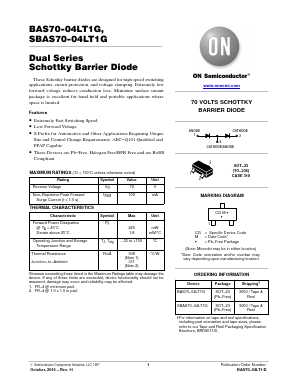 BAS70-04LT1G Datasheet PDF ON Semiconductor