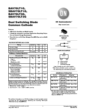 BAV70LT1G Datasheet PDF ON Semiconductor