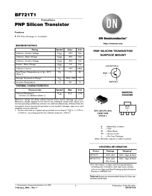 BF721T1 Datasheet PDF ON Semiconductor