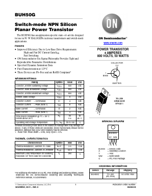 BUH50G Datasheet PDF ON Semiconductor