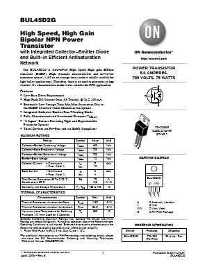 BUL45D2G Datasheet PDF ON Semiconductor