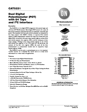 CAT5221YI25 Datasheet PDF ON Semiconductor