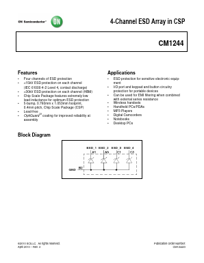 CM1244-04CP Datasheet PDF ON Semiconductor