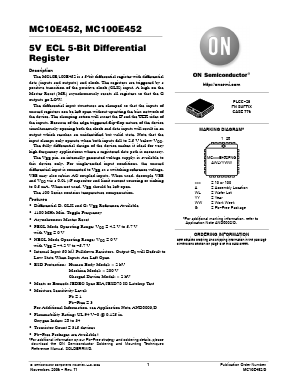 MC100E452FN Datasheet PDF ON Semiconductor