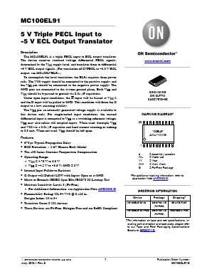 MC100EL91DWR2G Datasheet PDF ON Semiconductor