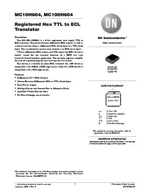 MC100H604 Datasheet PDF ON Semiconductor