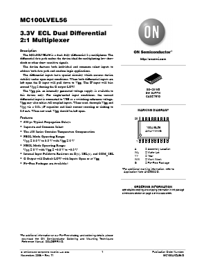 MC100LVEL56DWR2 Datasheet PDF ON Semiconductor