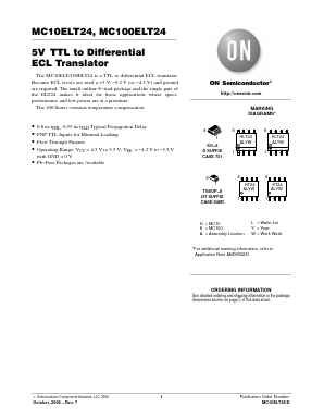 MC100ELT24 Datasheet PDF ON Semiconductor