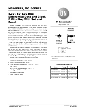 MC100EP29 Datasheet PDF ON Semiconductor