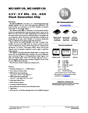 MC100EP139MNTXG Datasheet PDF ON Semiconductor