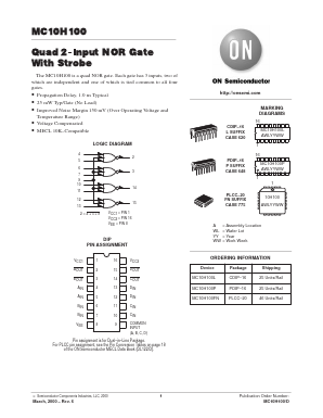 MC10H100FN Datasheet PDF ON Semiconductor