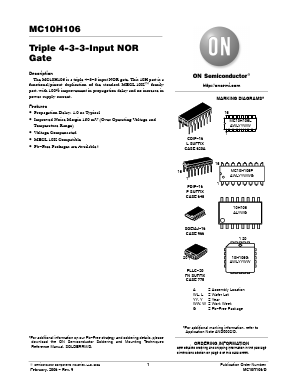 MC10H106FNG Datasheet PDF ON Semiconductor