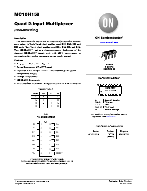 MC10H158 Datasheet PDF ON Semiconductor