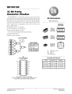 MC10H160L Datasheet PDF ON Semiconductor