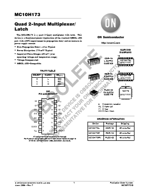 MC10H173 Datasheet PDF ON Semiconductor