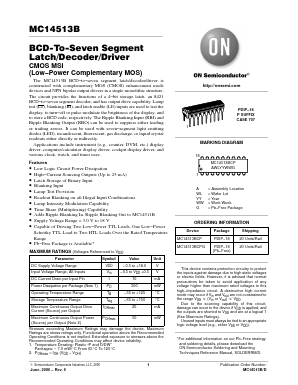 MC14513BCP Datasheet PDF ON Semiconductor